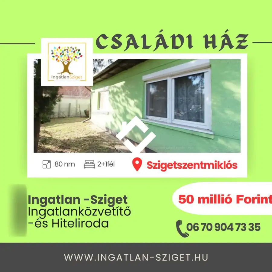 eladó családi ház, Szigetszentmiklós