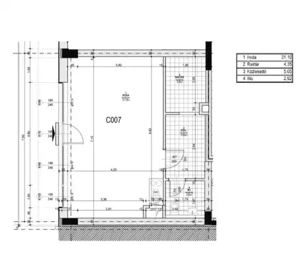 Eladó iroda földszinti, utcai, Budapest, IX. kerület 1 szoba 43 m² 54.12 M Ft