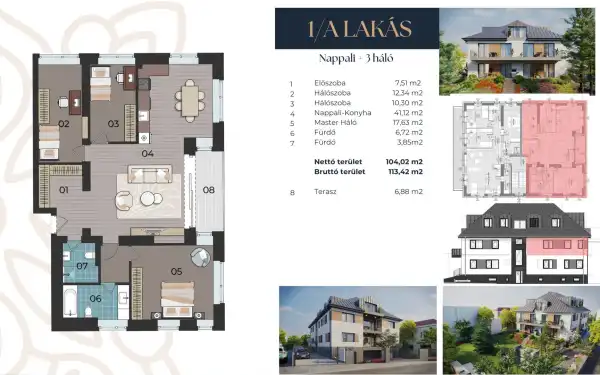 Eladó új építésű téglalakás, Budapest, XII. kerület 3+1 szoba 116 m² 314.9 M Ft