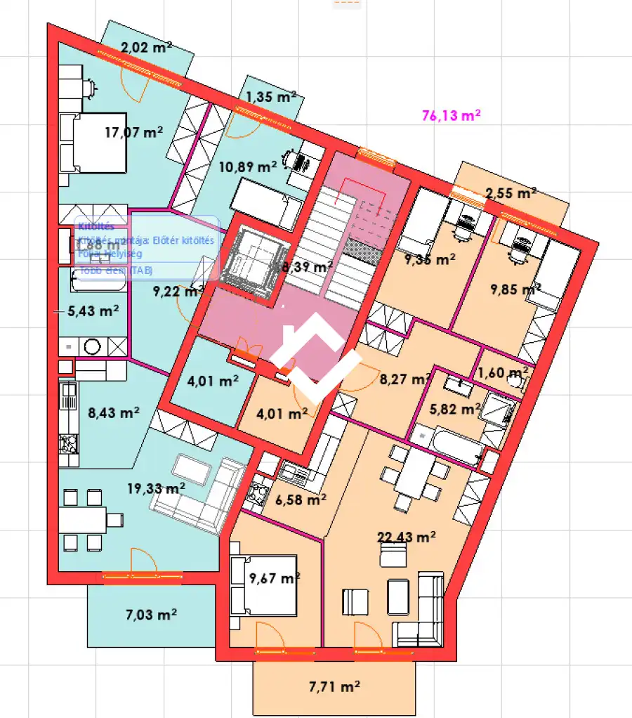 eladó új építésű téglalakás, Budapest, XIII. kerület