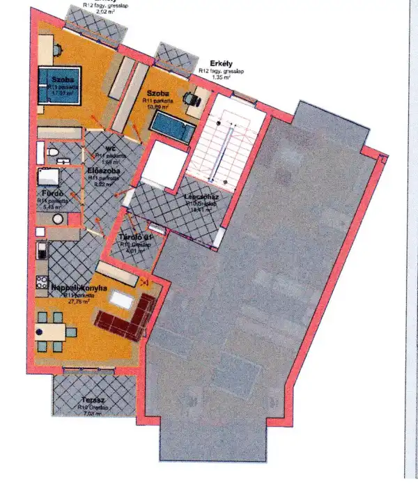 Eladó új építésű téglalakás, Budapest, XIII. kerület 2+1 szoba 72 m² 75.65 M Ft