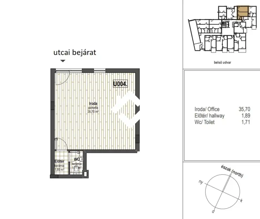 eladó újszerű iroda földszinti, utcai, Budapest, IX. kerület