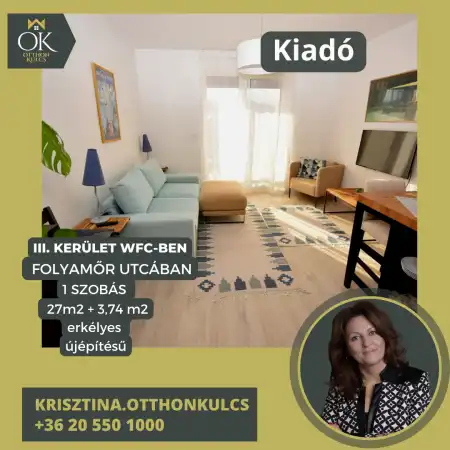 Kiadó új építésű téglalakás, Budapest, III. kerület 1 szoba 30 m² 230 E Ft/hó